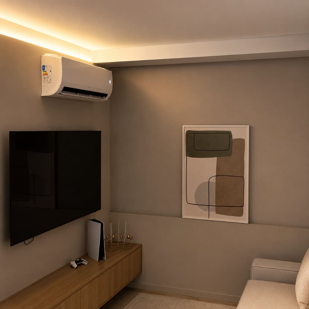 Climatização de Sala Moderna — projeto de climatização residencial em Guarulhos, SP